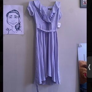 NWT Melonie T Blue Striped Dress (BIN K)